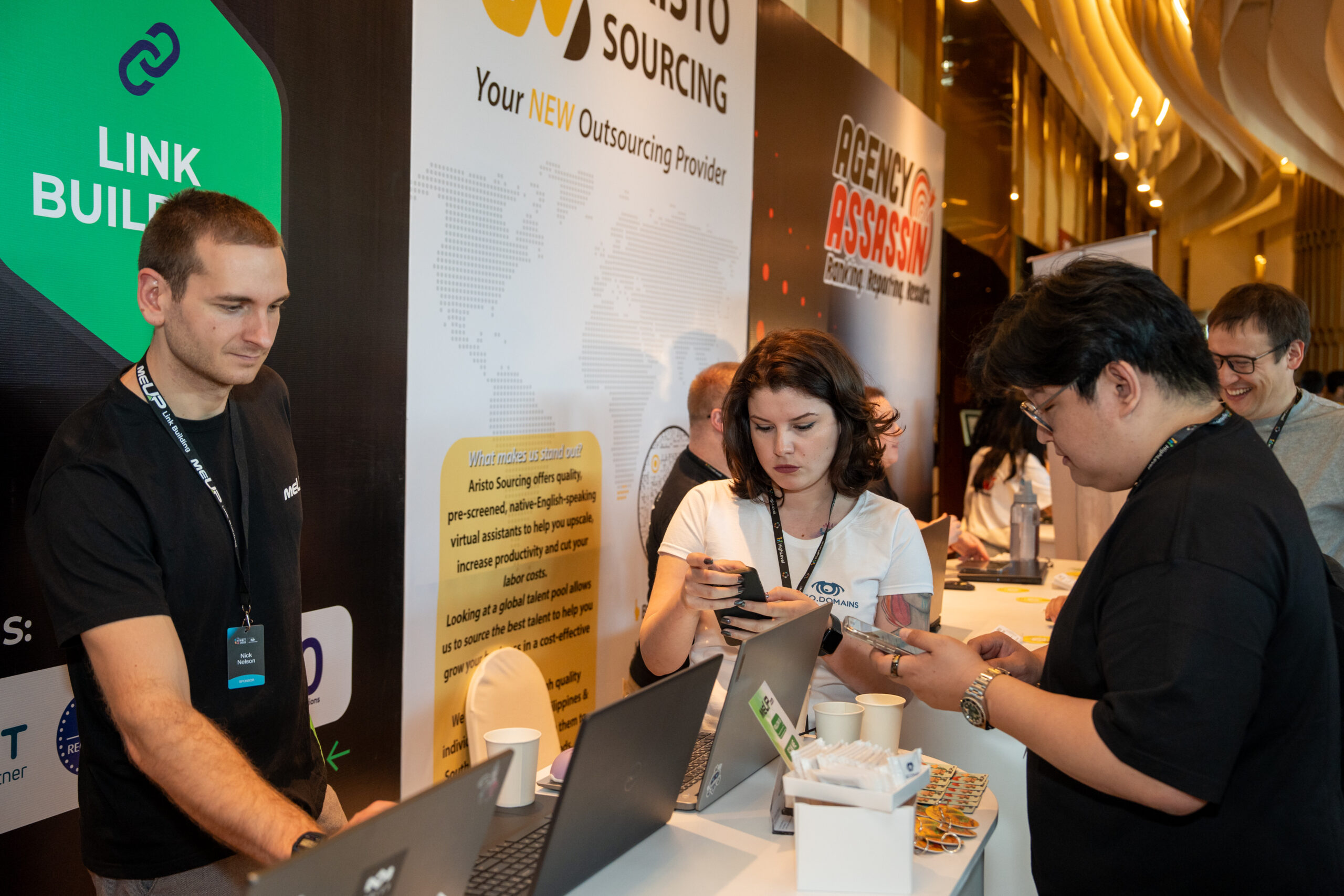 Nick Nelson at MeUp's stand