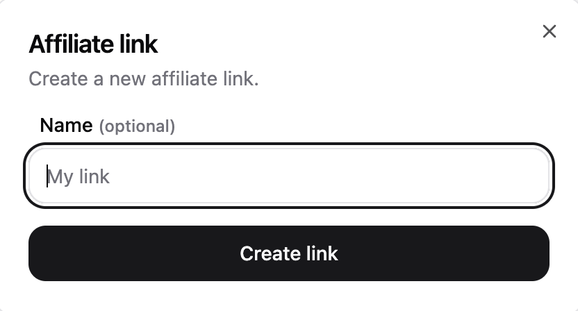 MeUp's Affiliate Program - Affiliate Link Creation
