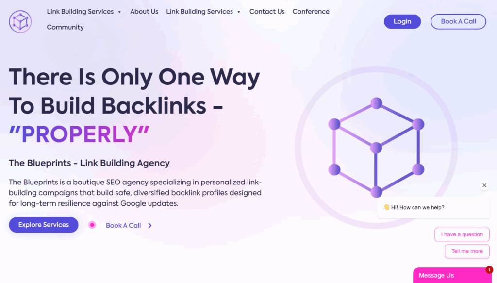 The Blueprints Website Screenshot