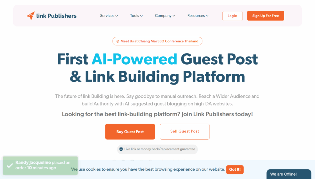 Link Publishers Website Screenshot