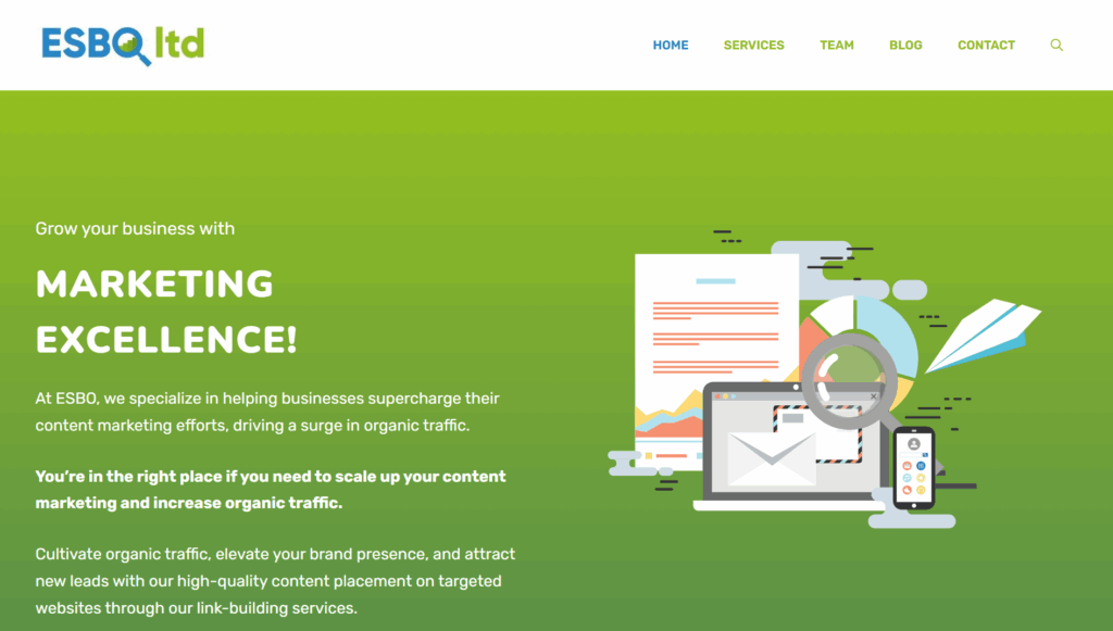 ESBO LTD Website Screenshot