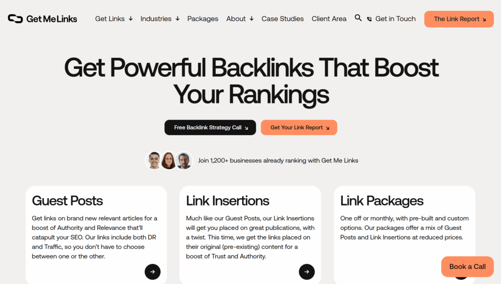 Get Me Links Website Screenshot