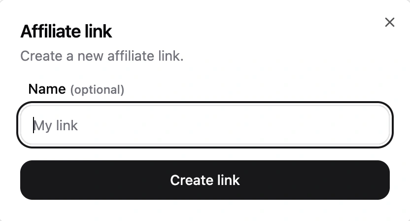MeUp's Affiliate Program - Affiliate Link Creation