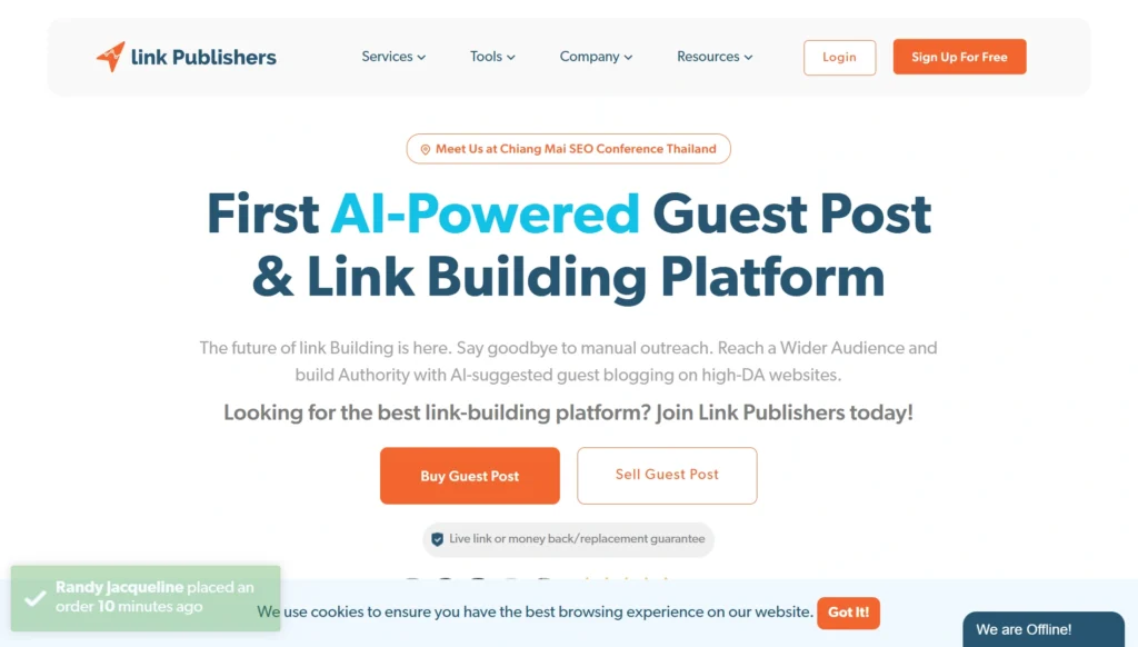 Link Publishers Website Screenshot