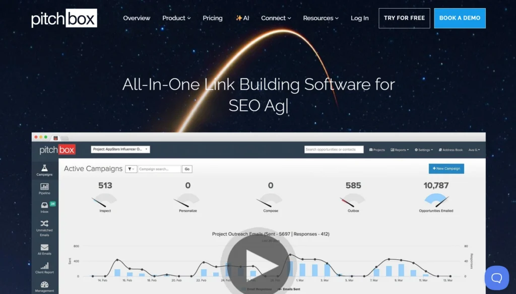 Pitchbox Website Screenshot