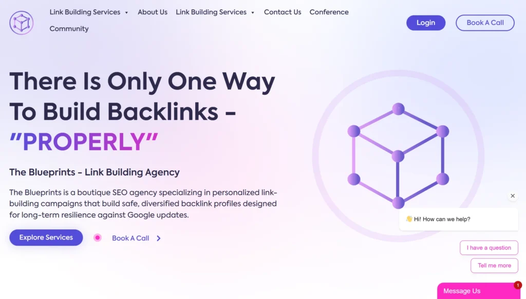The Blueprints Website Screenshot