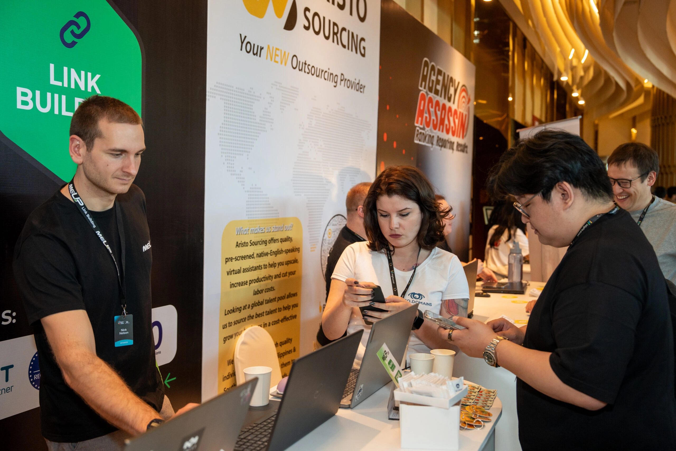 Nick Nelson at MeUp's stand